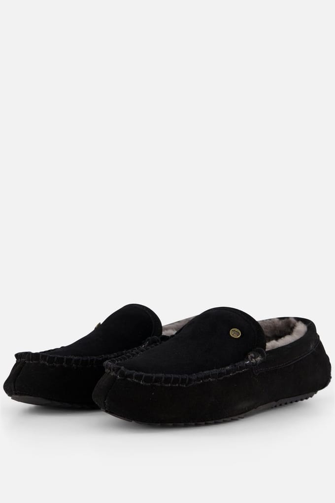 Warmbat Earlwood Suede Heren Sloffen - Zwart