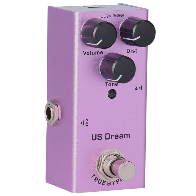 Elektrische Gitaar Effectpedaal US Dream Distortion Mini True Bypass Paars DC 9V JDF‑4 pink