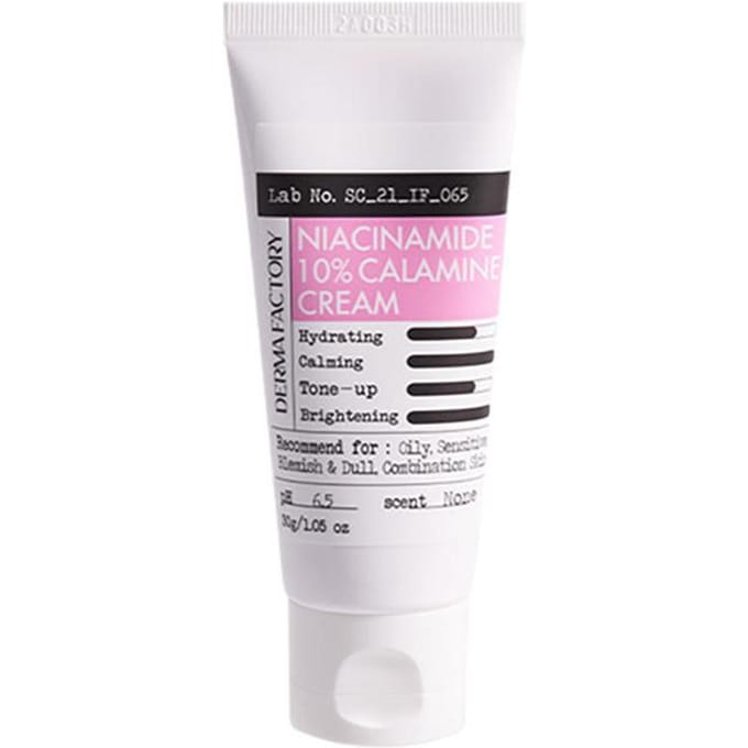DERMA FACTORY Crème Niacinamide 10% Calamine Teint Éclat 30g Hydratant Quotidien K-Beauty