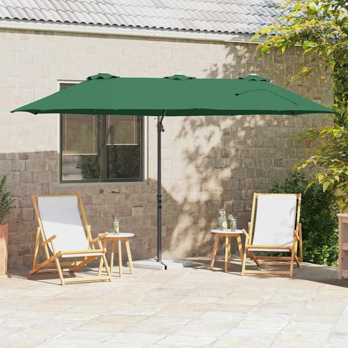 vidaXL - Parasol - 372 - x - 198 - x - 243 - cm - Polyester - en - Aluminium - Groen
