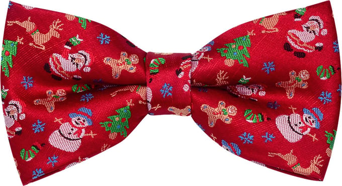 Sorprese Vlinderdas - Kerst Strik - 100% zijden - rood - vlinderstrik - model 1