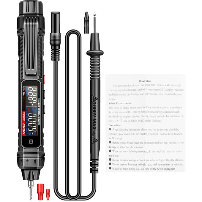 ANENG A3005AB Digitale Intelligente Professionele Multimeter Sensor Pen Fasevolgorde Tester AC A3005B Standard Configuration