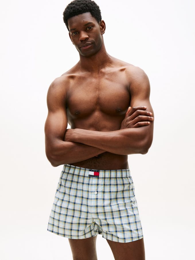 Tommy Hilfiger - 3-Pack Geweven Boxershorts - Blauw/Grijs - L