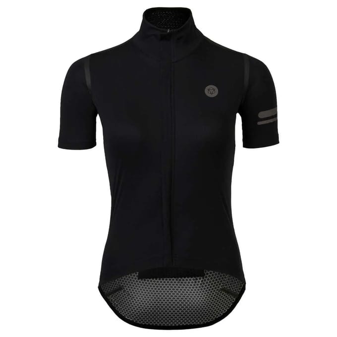 AGU Rain Jersey - Fietsshirt - Wielrenshirt - Dames - Zwart - M - Waterdicht - DWR Coating - Getapete naden