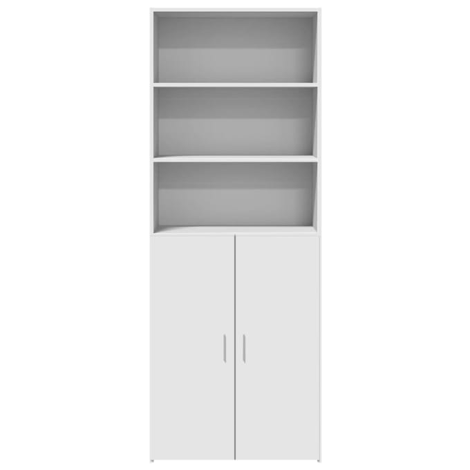 vidaXL - Hoge - kast - 70x42,5x185 - cm - bewerkt - hout - wit
