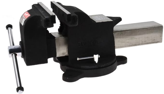 Tvardy Zware bankschroef - 360° draaibaar - 200 mm - staal - zwart