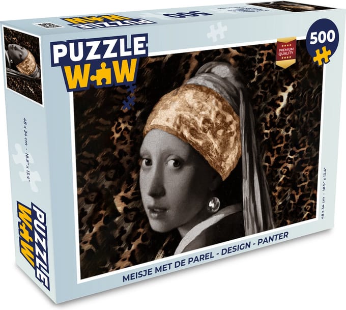 Puzzel Meisje met de parel - Design - Panter - Legpuzzel - Puzzel 500 stukjes