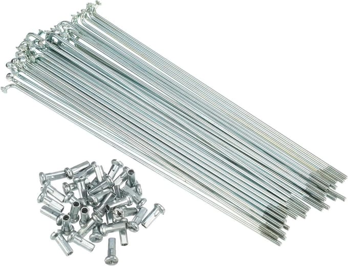Ronte - Fiets spaken set van 14G, J gebogen, van staal met nippels - 36 stuks