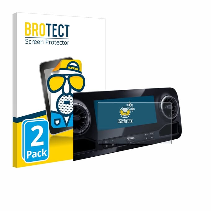 BROTECT - Screenprotector voor Mercedes-Benz Sprinter 2018 MBUX 7" - Folie Beschermfolie matte 2 Stuks