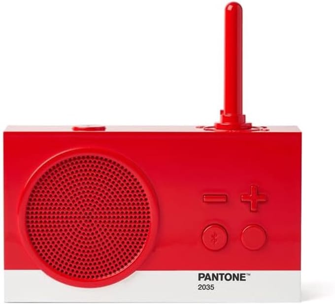 Draagbare Luidspreker - Radio Bluetooth - Muziek Streamen - Iconisch Design - 17.6 x 17 x 5 cm - Rood