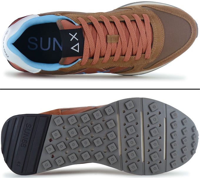SUN68 Jaki 2.0 Effen - Heren Sneakers Schoenen Bruin Z36115-36 ORIGINEEL EU 43 brown
