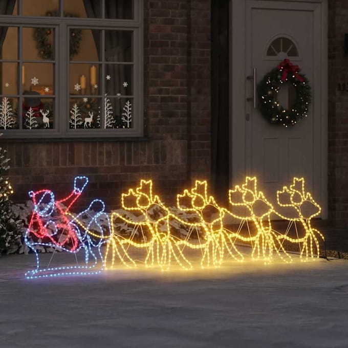 vidaXL Kerstversiering 1224 LED's Multikleur 69 x 79 cm PVC