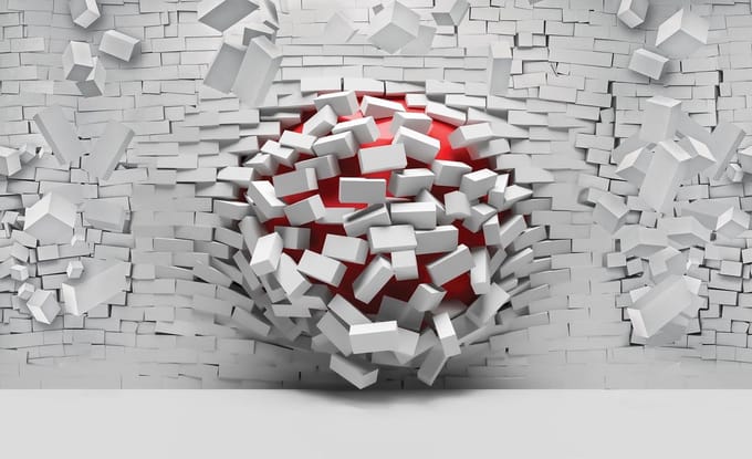 Modern Abstract Brick Wall Photo Wallcovering