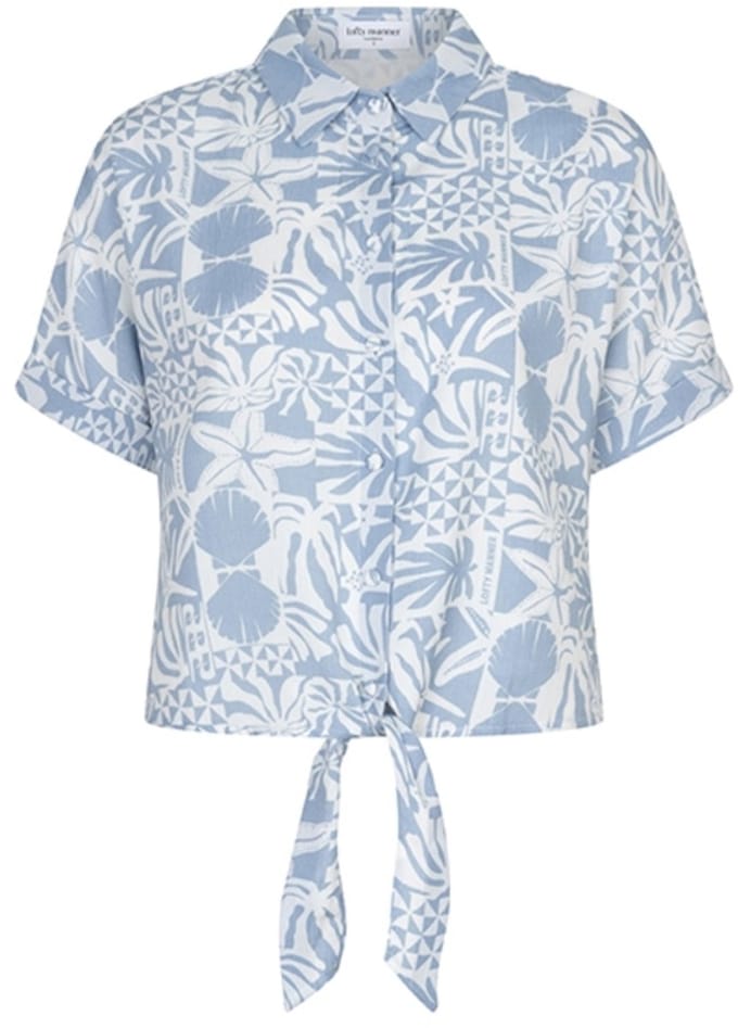 Lofty Manner Blouse Blouse Brisa Rd12 118 Blue Off White Dames Maat - XL
