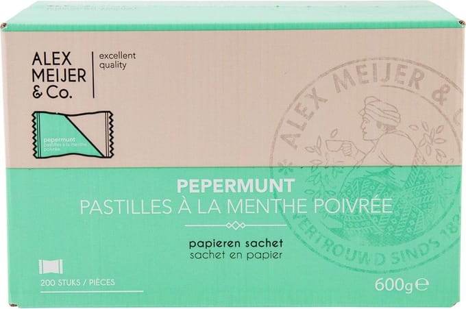 Alex Meijer Pepermunt pastilles Doos 200 stuks x 3 gram