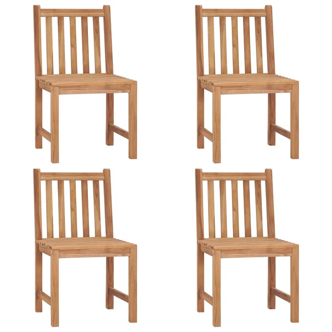 vidaXL - Tuinstoelen - 4 - st - met - kussens - massief - teakhout