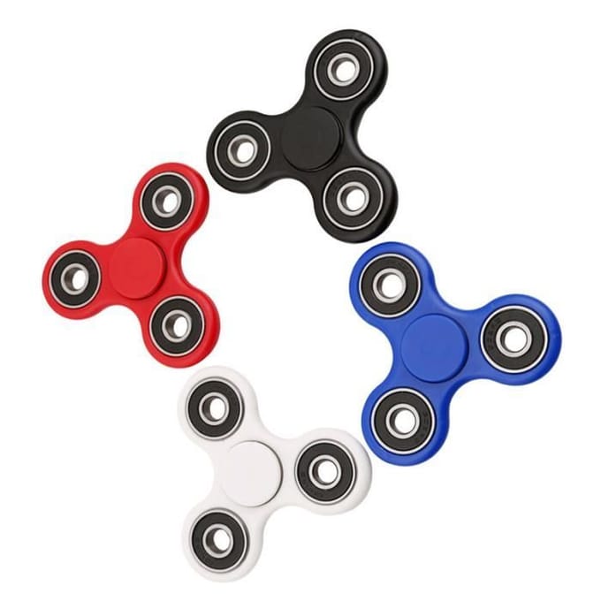 Fidget Spinner - Tri-Spinner - Blanc Argenté - Roulements Ultra Rapides - Jouet de Détente pour Enfant et Adulte blanc