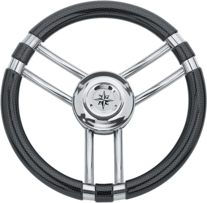 Allpa RVS 3-Spaaks stuurwiel type 22met Carbon-look Rand Ø350mm