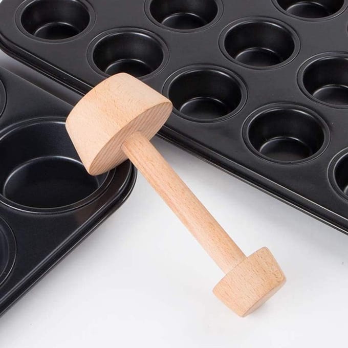 Dailygoods - Houten Eiertaartjes Tamper voor Bakken