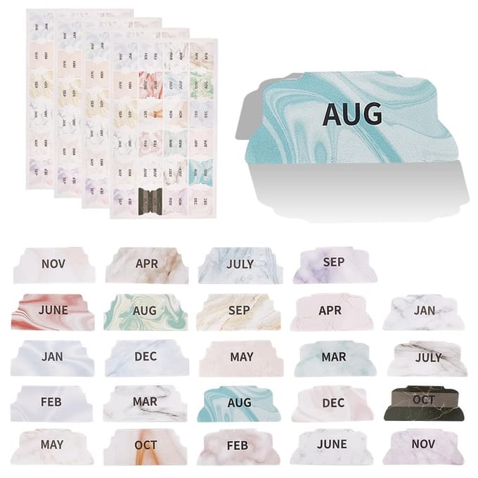 Dailygoody - Planner Stickers - Maandelijkse Tabs - Kleurverloop - Kalenderstickers - Schoolaccessoires - Zelfklevende Indexlabels