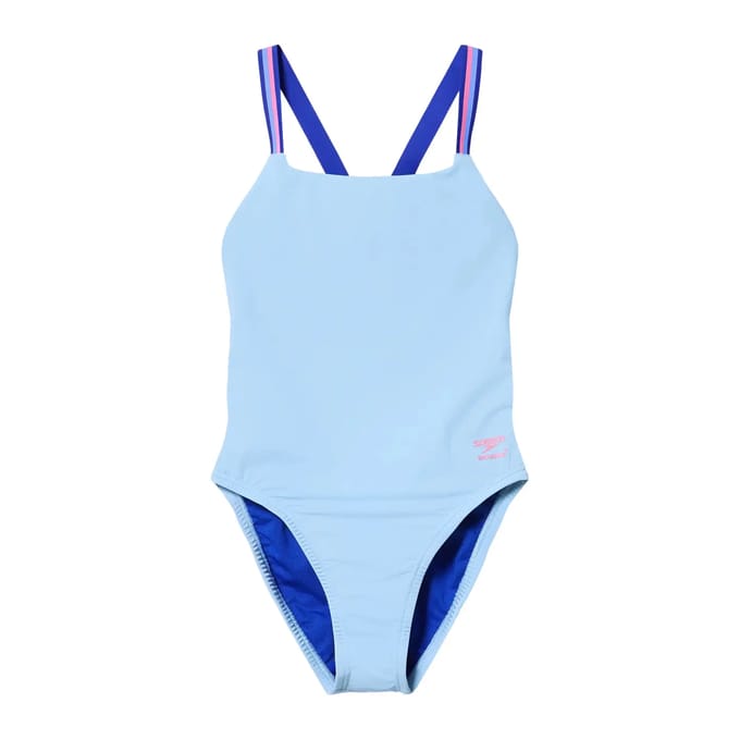 Speedo Solid Comfort V-back Zwemkleding Blauw 34 Vrouw