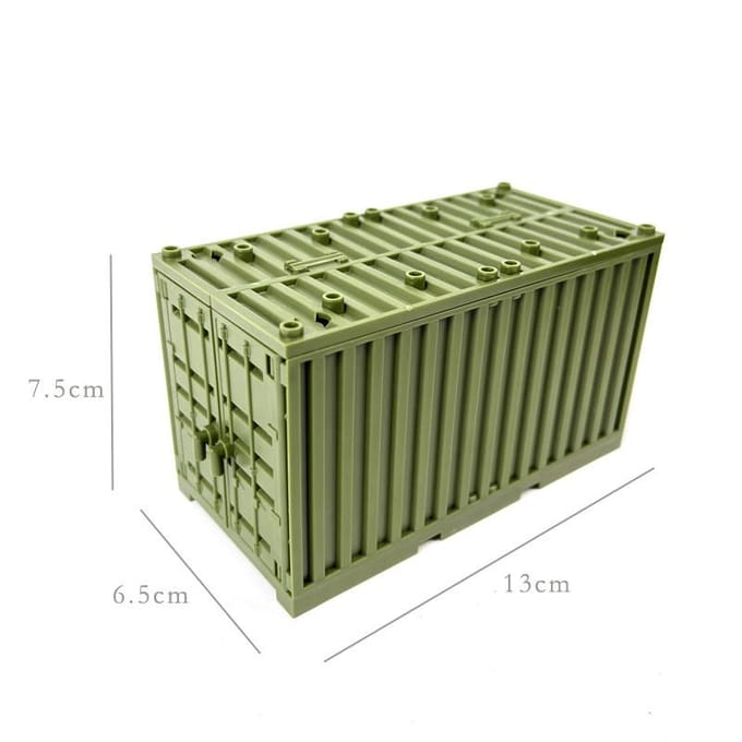 Militaire Container Bouwstenen MOC Speelgoed Ideaal Voor Kinderen Transformeerbare Technische Stenen Creatief DIY Rollenspel Speelgoed groen