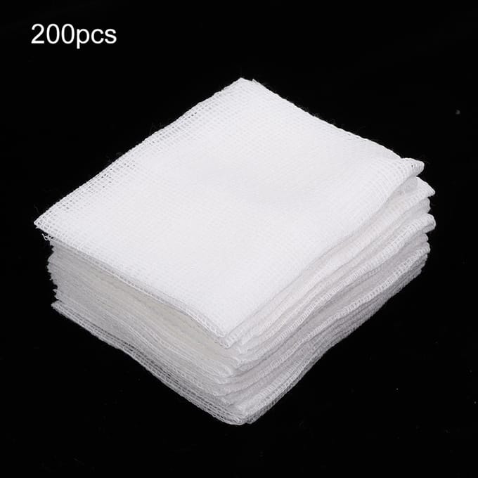 200 stuks 6 X 8 cm Gaasjes Wondverband EHBO Verpleging Gaas white