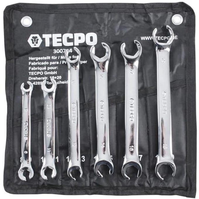 6-delige open ringsleutel set 8-19 mm - chroom-vanadium gereedschap