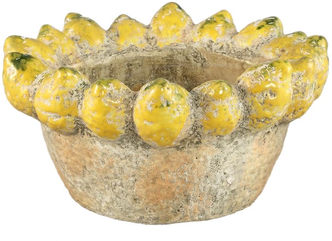 PTMD - Schaal Fruitsy - Geel - 30x30x15cm