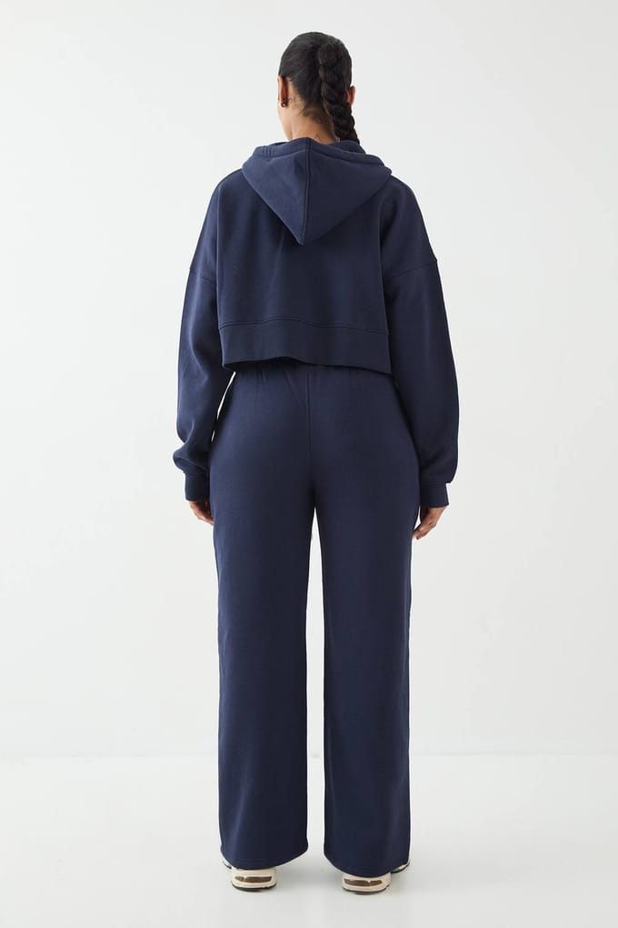 Dames DSGN Studio Contrast Trekkoord Rechte Pijp Jogger | Marineblauw | Maat: Medium