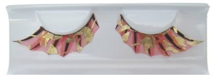 Wimpers vuurrood met gouden vlammen