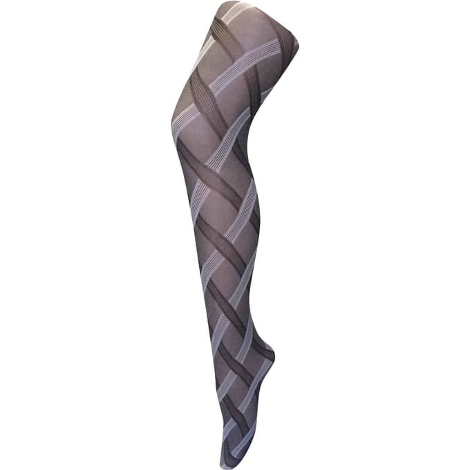 Sock Snob Dames80 denier ondoorzichtig patroon panty's - Kabel Zwart / wit