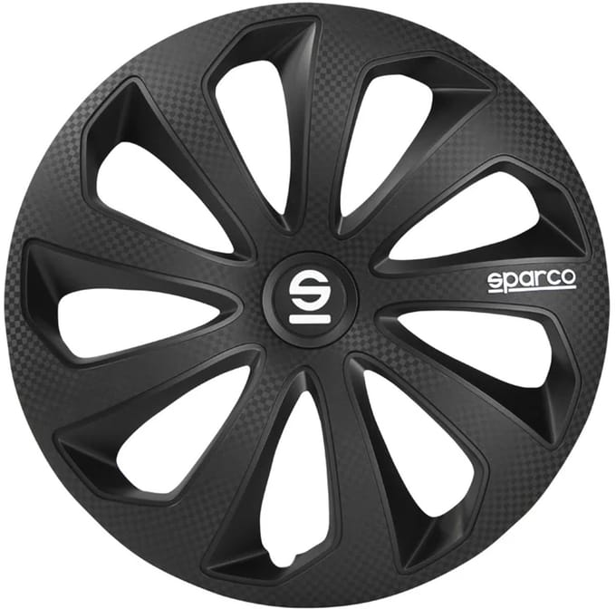 Wieldoppen set Sparco Sicilia 14-Inch zwart carbon-look