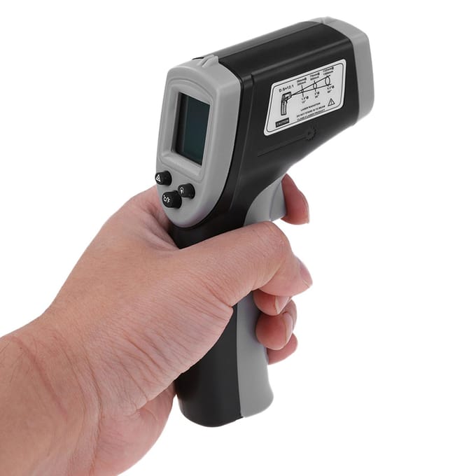 Digitale infraroodthermometer Laser industriële temperatuurpistool contactloos met achtergrondverlichting
