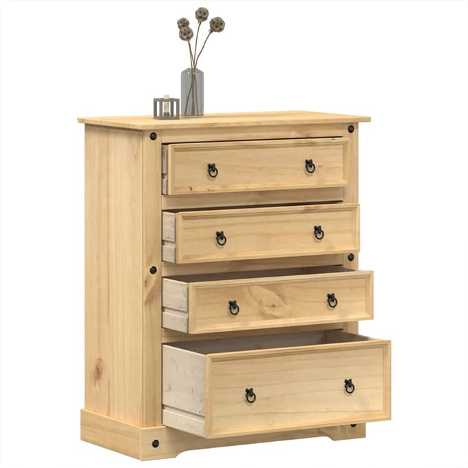 vidaXL - Ladekast - Corona - 92x48x114 - cm - massief - grenenhout