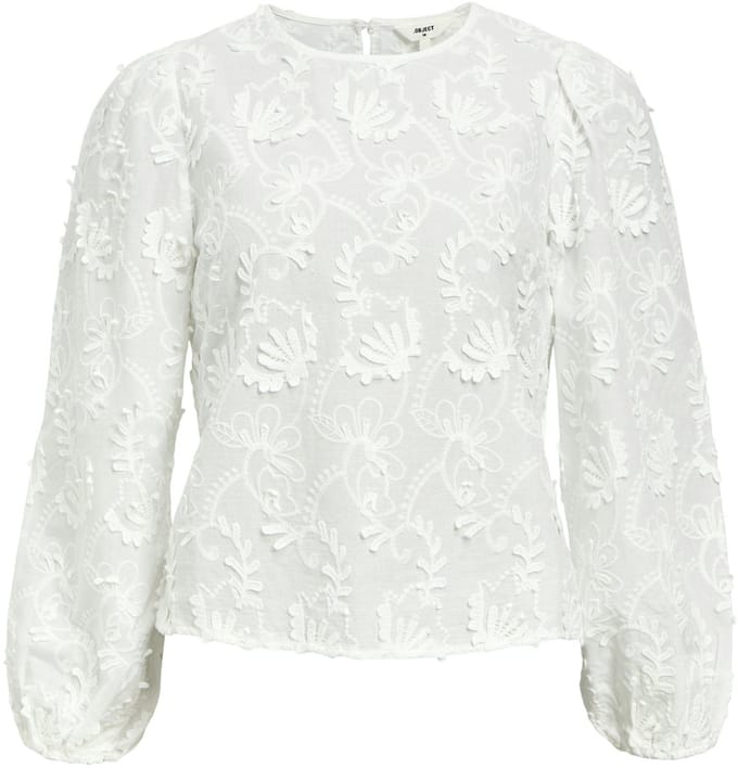Object Objmya Re L/s Top 137 Blouses Dames - Wit - Maat 42