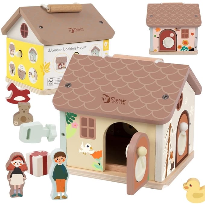 Classic World Wooden Lock House - 11-piece.