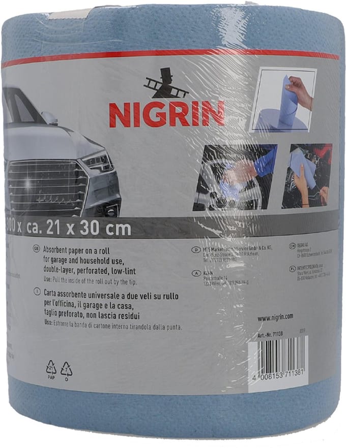 NIGRIN poetspapierrol, 2-laags, blauw