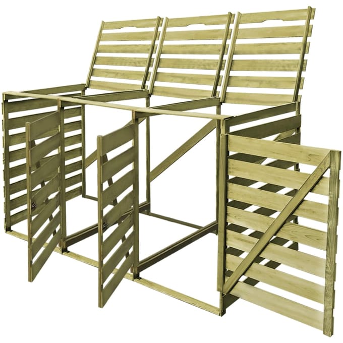 vidaXL - Containerberging - driedubbel - 240 - L - geïmpregneerd - hout