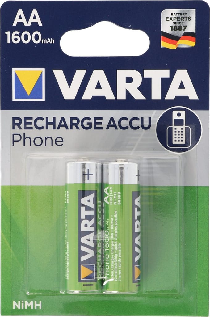 VARTA AA batterijen voor draagbare telefoon - 2 stuks