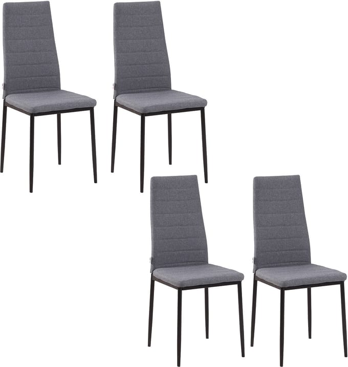 HOMCOM-Eetkamerstoel-Linnen (100% polyester)-50x41x97cm-Grijs
