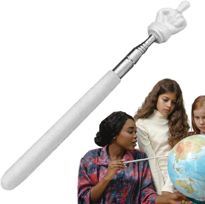 Wijzerstok Telescoop - Handpointer Inklapbaar - Lesgeven Klaslokaal - Uittrekbaar Zichtbaar - 58.5 cm - Wit