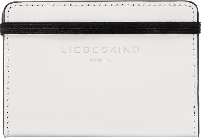 LIEBESKIND BERLIN Leren Kaarthoes Paper Bag Carter Cardholder Cream White Wit