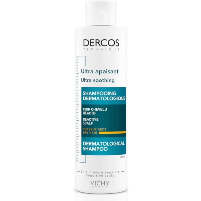 Vichy Dercos Ultra Kalmerende Shampoo Gevoelige Hoofdhuid Droog Haar 200ml