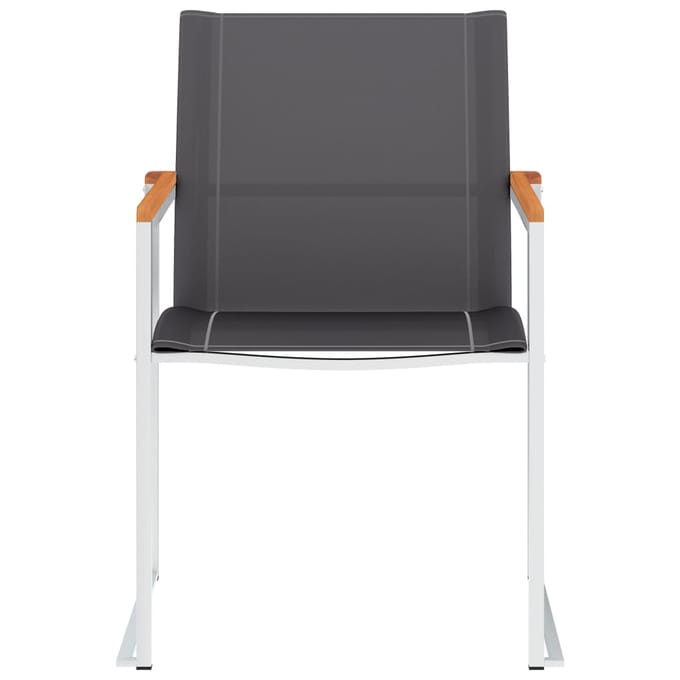 vidaXL - Tuinstoelen - 2 - st - textileen - en - roestvrij - staal - grijs