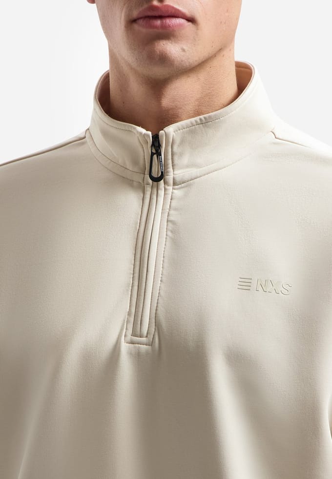 No Excess Sweater half zip interlock desert