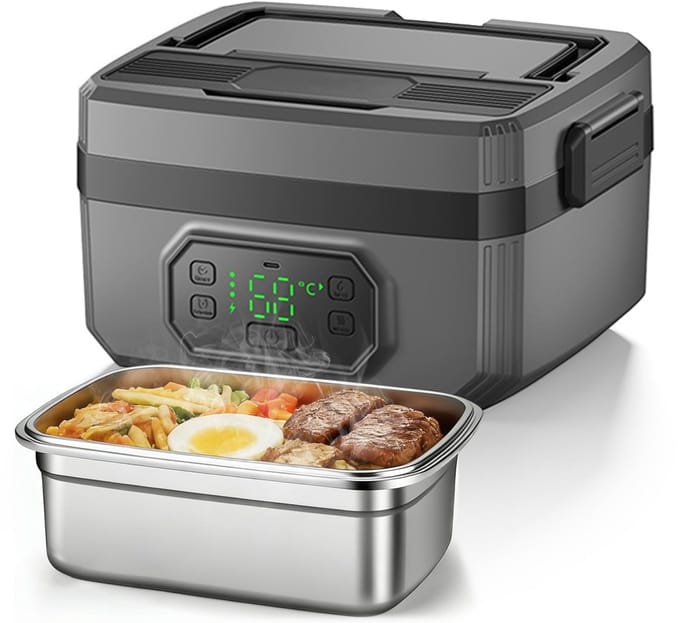 Dailygoods - Elektrische Lunchbox 1,6L met Timer en Verwarmingsfunctie