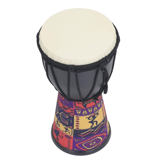 4 Inch Afrikaanse Handtrommel Geschilderd Ontwerp Kunstleer Percussie Trommel voor DIY en Dagelijks black
