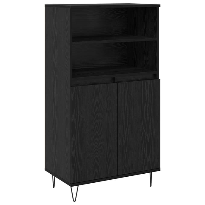 vidaXL - Highboard - Zwart - 60 - x - 36 - x - 110 - cm - Bewerkt - hout