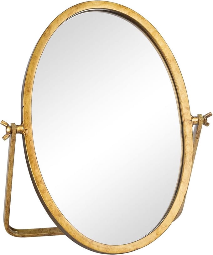 Vintage Ovale Tafelspiegel Antiek Goud Kantelbaar